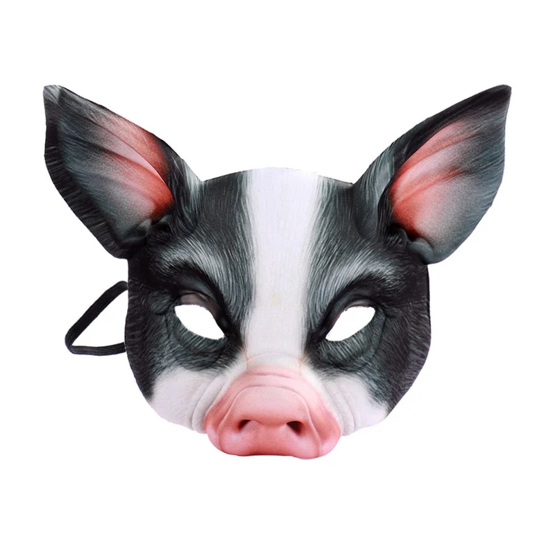 Хэллоуин 3D тигр свинья животное полумаска для маскарада косплей костюм