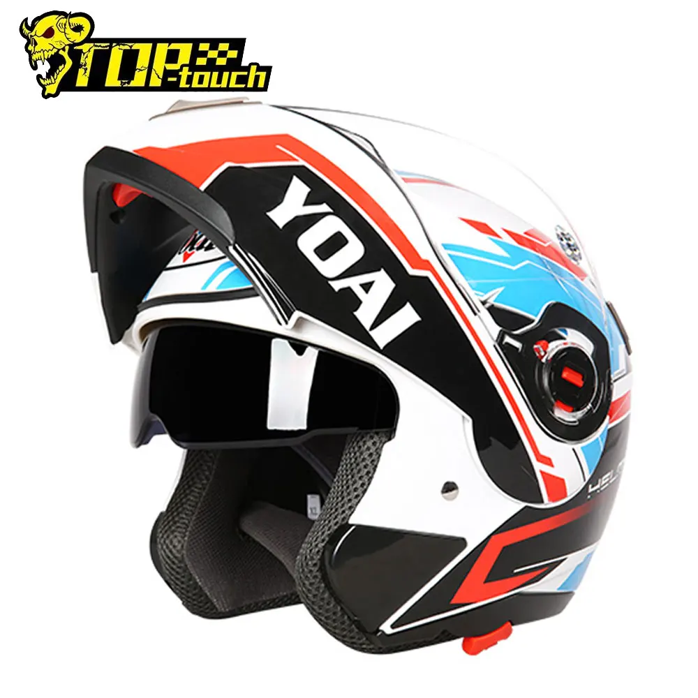 Мужской мотоциклетный шлем Casco Moto Racing Casque, шлем для мотокросса со съемным отделением Bluetooth на 4 сезона