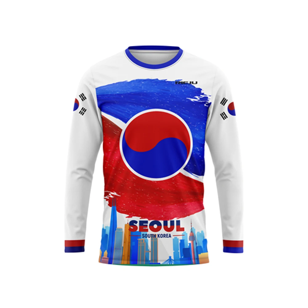 Республика Корея Южная футболка мужская джерси национальная команда Велоспорт Джерси Дышащая быстросохнущая одежда корейский флаг