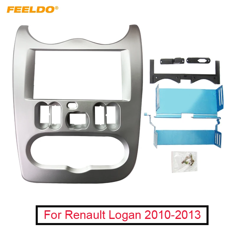 FEELDO Автомобильная 2 DIN Стереофоническая панель, рамка для Renault Logan 2010-2013, Комплект для крепления рамки радиоприемника # AM5210