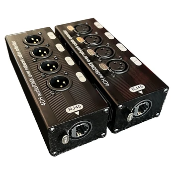 1 пара 4-канальных 3-контактных удлинителей XLR аудио и DMX по сетевому кабелю, удлинитель сетевого сигнала DMX512 1 мужчина + 1 женщина