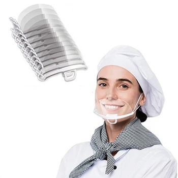 10 Упаковок Противотуманной крышки шеф-повара Многоразового использования, Прозрачная Защитная маска для лица, Санитарная маска для кухни Ресторана