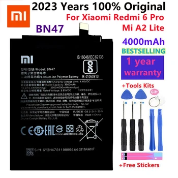 100% Новый оригинальный Настоящий аккумулятор 4000 мАч BN47 с клеевой наклейкой Для Xiaomi Redmi 6 Pro 6Pro/Для Xiaomi Mi A2 Lite Battery + Инструменты