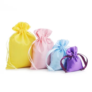 100 шт./лот, 8x11 см, темно-синие Мягкие атласные мешочки, сумки на шнурке для конфет, Свадебные, Рождественские Подарочные упаковочные пакеты, сумка для ювелирных изделий