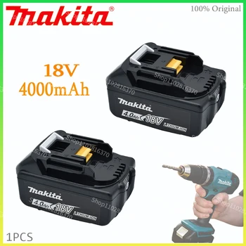 18 В 100% Оригинал 4.0Ah Makita BL1830 Аккумуляторная Батарея Для Электроинструмента Со светодиодной литий-ионной Батареей BL1860B BL1860 BL1850 4000 мАч