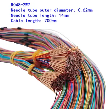 200ШТ R048-2W7 тестовая игольчатая втулка наружного диаметра 0,62 мм с длиной провода 700 мм игольное гнездо