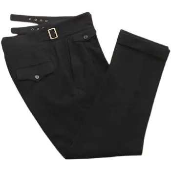 2023 Мужские осенне-зимние модные шерстяные брюки для делового отдыха, мужские свободные официальные брюки для общения, мужские однотонные костюмные брюки H332