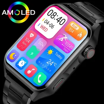 2023 Новые NFC Смарт-часы Мужские AMOLED 368*448 HD Экран Частота сердечных сокращений Bluetooth Вызов IP68 Водонепроницаемые Мужские Умные Часы Для Huawei/Xiaomi