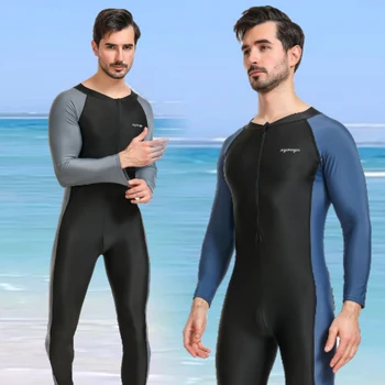 2023 Новый мужской цельный костюм для дайвинга с длинными рукавами, Солнцезащитный быстросохнущий купальник, костюм для серфинга, Эластичный купальник для водных видов спорта