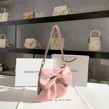 2023 новый тренд нишевого дизайна, женская сумка с розовым галстуком-бабочкой, сумка для подмышек, женская сумка через плечо, дизайнерская роскошная сумка