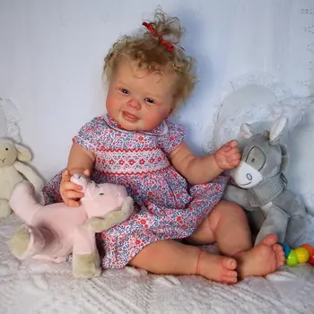 24-дюймовая Уже окрашенная Кукла Reborn Baby Doll Kodi Bear Reborn ToddlerGirl Doll 3D С видимыми венами на коже