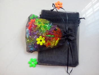 25*35 см 100 шт. сумка из органзы, черная сумка на шнурке, сумки для упаковки ювелирных изделий, для чая/подарка/еды/конфет, маленький прозрачный мешочек, сумка для пряжи