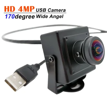 4-Мегапиксельная Высокоскоростная CMOS-камера Ultra HD 170 Градусов с широким углом обзора 30 кадров в секунду 2560X1440 Металлическая Мини-USB-веб-камера UVC Plug And Play PC USB Camera