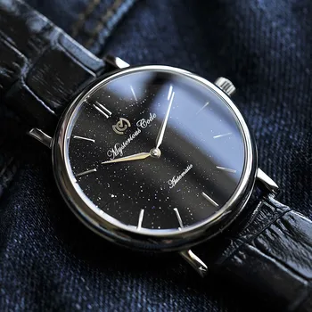 40 мм, простые модные мужские автоматические механические часы, Водонепроницаемое Сапфировое стекло, Звездный синий песочный циферблат, деловой стиль Relojes