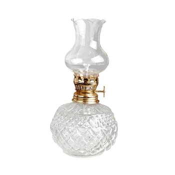 4X Керосиновая лампа для помещений, Классическая керосиновая лампа с абажуром из прозрачного стекла, Принадлежности для дома и церкви