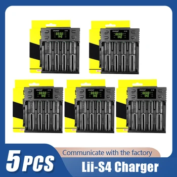 5 шт. Зарядное устройство LiitoKala Lii-S4, Lii-S2 + U1 с автоматическим определением полярности Для 18650 26650 16340 18350 10400 14500 AA AAA батареи