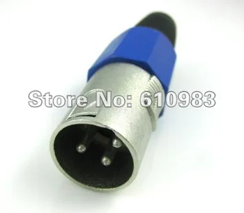 (5 шт./лот) Синий 3-контактный штекерный разъем XLR для микрофона Microhopone с разъемом на конце кабеля и разъемом аудиокабеля