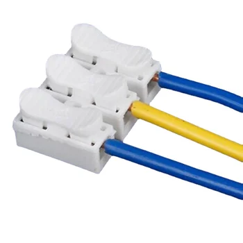 50 Комплектов пластикового соединителя IEC Press типа PP для соединения с терминалом CH3, Быстроразъемный соединитель под напряжением/нулем/заземлением для кабеля 0,5-3,5 м2
