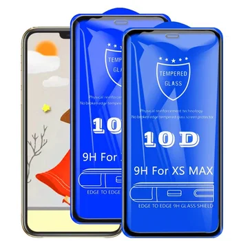 500шт 10D Защитная Пленка Для Экрана iPhone 14 13 12 11 Pro Max XS X 8 7 6S Plus SE С Полным Покрытием Изогнутая Пленка Из Закаленного Стекла