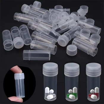 500шт, пластиковые бутылочки объемом 5 мл, Прозрачная банка для образцов, Мини-контейнеры для Лекарств, Жидкие твердые таблетки, порошок, капсулы Для хранения