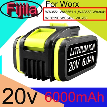 6.0Ah 20V Литий-ионный сменный аккумулятор для Worx WA3551 WA3551.1 WA3553 WA3641 WG629E WG546E WU268 для электроинструментов Worx