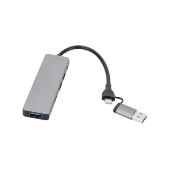 6 в 1 Удлинитель USB 3.0 Type-C, док-станция, адаптер-разветвитель USB, разъем для чтения карт памяти USB 3.0 2.0, слот для карт памяти SD