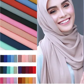 72*175 см женский простой пузырь шифон шарф хиджаб Wrap Шали повязка на голову мусульманские хиджабы шарфы Малайзия хиджаб обернуть платки оголовье