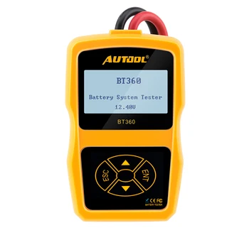 Autool BT360 12V Тестер автомобильного аккумулятора Цифровой анализатор CCA Вольтметр Напряжение Автогенератора, Зарядка НЕИСПРАВНОГО элемента, тест автомобиля