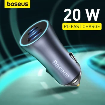 Baseus PD 20 Вт Автомобильное Зарядное устройство Быстрое USB Зарядное устройство для Мобильного телефона Быстрая Зарядка 4,0 3,0 Type C PD Зарядное Устройство Для iPhone QC 4,0 3,0 Зарядное устройство