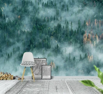 Beibehang Индивидуальные современные туманные лесные скандинавские фотообои диван ТВ фон водонепроницаемые обои обои для домашнего декора