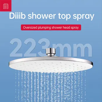 Diiib 9-Дюймовая Круглая насадка для душа Ультратонкая Дождевальная насадка для душа в ванной с верхним АБС-покрытием, Силиконовый резиновый Распылитель, Оборудование для вращения на 360 °