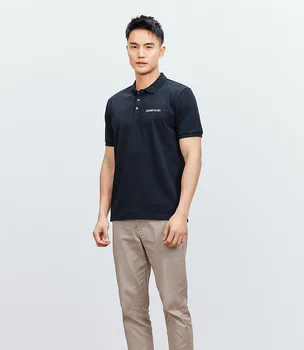 DZ019Q, мужская футболка с отворотом в американском стиле, новая мужская футболка с коротким рукавом и принтом сзади.