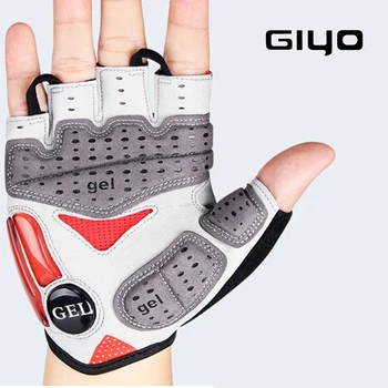 GIYO Летняя Велосипедная гелевая перчатка на половину пальца S-10, Дышащие Амортизирующие перчатки, Противоскользящие Износостойкие