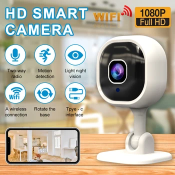 HD 1080P Wifi IP-камера для защиты безопасности Камера видеонаблюдения Двухстороннее аудио-видеонаблюдение Беспроводная камера Wi-Fi в помещении