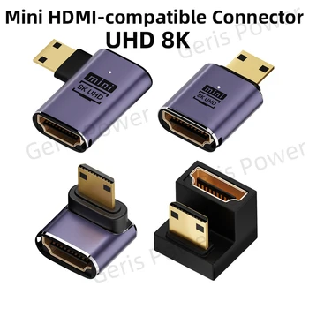 HDMI-совместимый адаптер с прямым углом 90 270 Градусов, Преобразователь между мужчинами и женщинами, Разъем 8K HD, Мини/Микро HDMI-совместимый Удлинитель