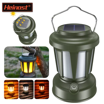 Heinast USB Перезаряжаемый светодиодный Кемпинговый светильник с солнечной зарядкой, Портативный фонарь, Освещение для палатки, Освещение для технического обслуживания