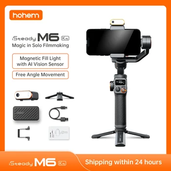 Hohem iSteady M6, ручной карданный стабилизатор, штатив для селфи, смартфон с AI, Магнитная заполняющая подсветка, полноцветный видеоблогинг