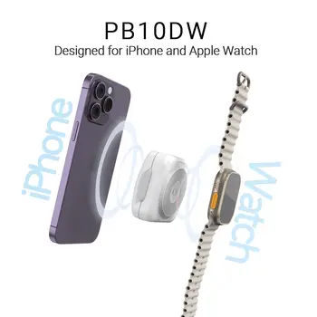 ISDT PB10/25DW Беспроводной PowerBank 2100/7000 мАч, Портативное зарядное устройство с 2 портами для быстрой зарядки iPhone и Apple Watch, Type-c