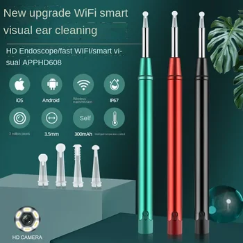 KLW 2022, Новый Wi-Fi высокой четкости, встроенный 3,5-мм мобильный телефон, визуальный ушной захват, Водонепроницаемая эндоскопическая камера, отоскоп