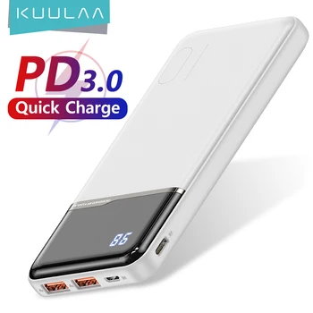 KUULAA Power Bank 10000 мАч Портативная Зарядка PowerBank 10000 мАч USB ПоверБанк Внешнее Зарядное устройство Для Xiaomi Mi 9 8 Huawei