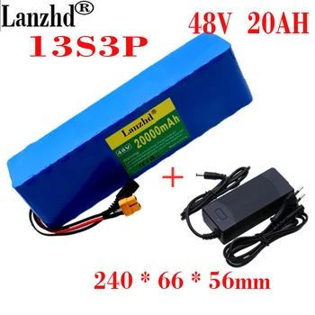 Lanzhd 48v 20Ah 1000w 13S3P 20AH литий-ионный аккумулятор 54,6 v аккумуляторная батарея E-bike Электрический Велосипедный Скутер с BMS + зарядным устройством