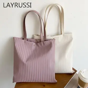 LAYRUSSI, Однотонные сумки для женщин, Дизайнерские сумки через плечо, Женская сумка-тоут, Большая Вместительная дорожная сумка для покупок, Женские кошельки