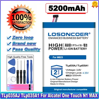 LOSONCOER Лидирующий Бренд 100% Новый 5200 мАч TLp035AJ TLp035A1 Аккумулятор для Alcatel One Touch N1 MAX Для TCL M823 в наличии
