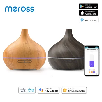 Meross Smart Wi-Fi Диффузор эфирного масла Увлажнитель воздуха EU/US/UK/AU Plug Поддержка голосового управления HomeKit Alexa Google Home