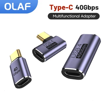 OLAF Высокоскоростные адаптеры передачи данных 40 Гбит/с Type C Расширенный адаптер 100 Вт Быстрая зарядка USB C Адаптер для преобразования данных