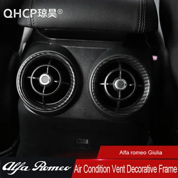 QHCP Автомобильное Переднее Заднее Вентиляционное Отверстие На Выходе Рамка Крышка ABS Наклейка Для Кондиционера Украшение 2 шт. Подходит Для Alfa Romeo Giulia Аксессуар