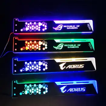 RGB 12-цветная светодиодная подсветка, плата для видеокарты, кронштейн для питания, Светящаяся поддержка графического процессора для компьютерного шасси, аксессуары для ПК