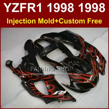 SGW6 комплект обтекателей вторичного рынка красного пламени для YAMAHA YZF R1 YZF1000 98 99 R1 мотоциклетные обтекатели YZF R1 1998 1999 VHR7
