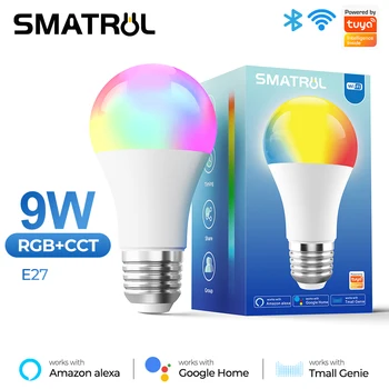 SMATRUL 9 Вт E27 WiFi Лампочка Smart Life LED 850LM RGB Лампа Приложение Работает с Alexa Google Home Таймер с Регулируемой Яркостью 110 В 220 В Tuya