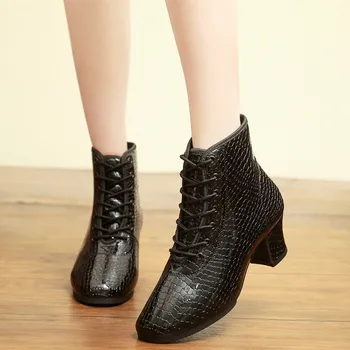 SUN LISA/ Женские танцевальные ботинки на толстом каблуке с полной подошвой для девочек, Джазовые туфли, Бальные современные туфли для латиноамериканских танцев